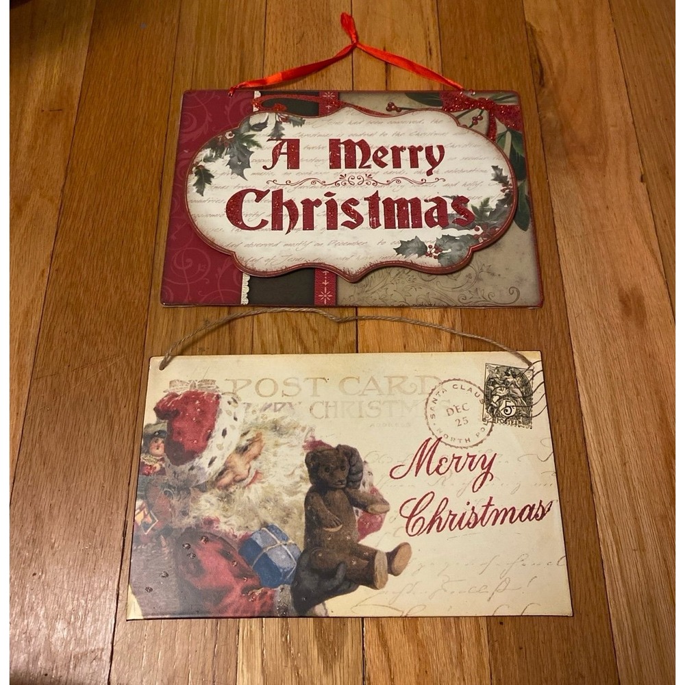 Merry Christmas Tin Sign Decor